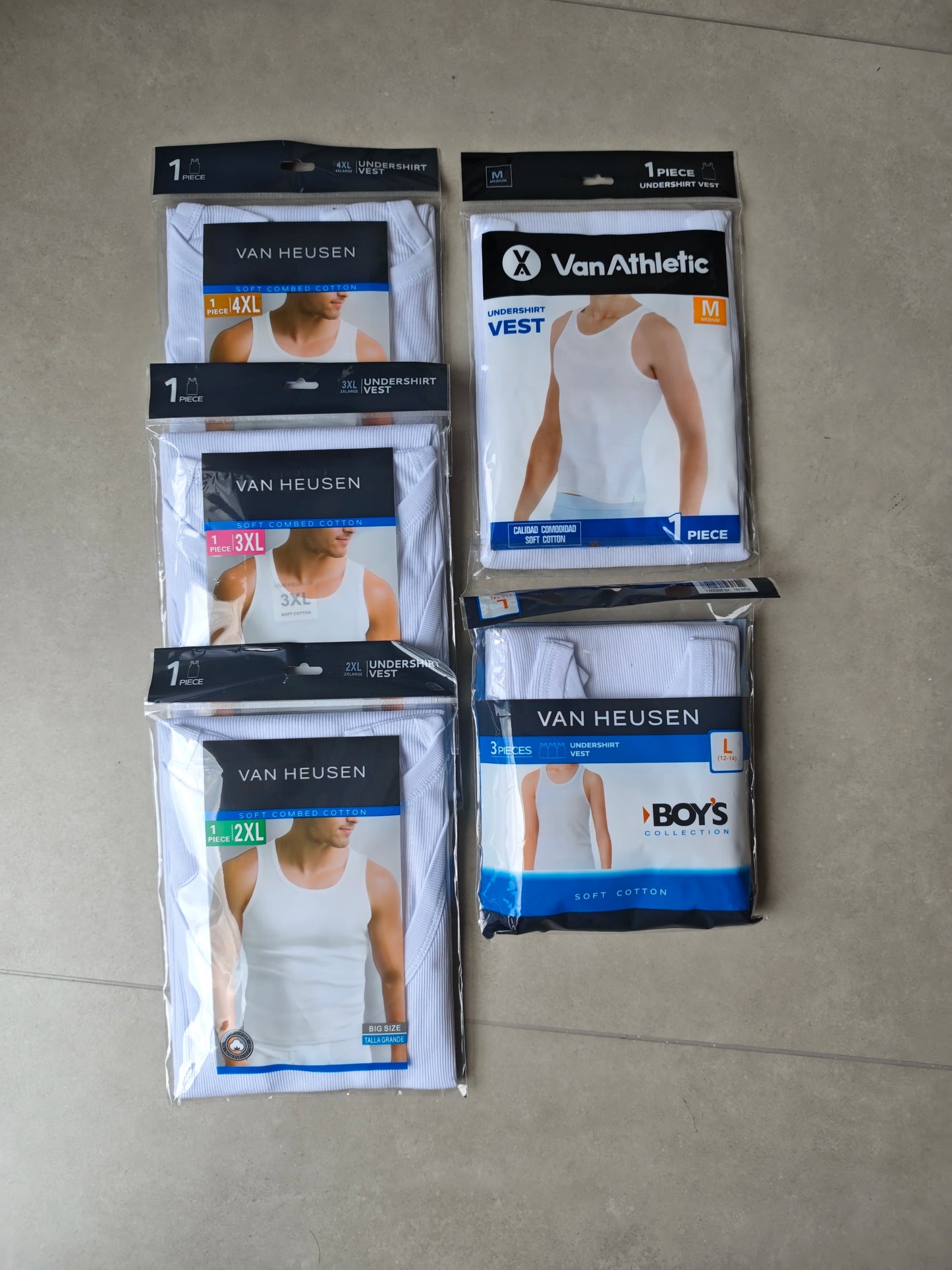 Premium 100% Cotton Undershirt Vest (Singlet) - Wholesale 3-Pack