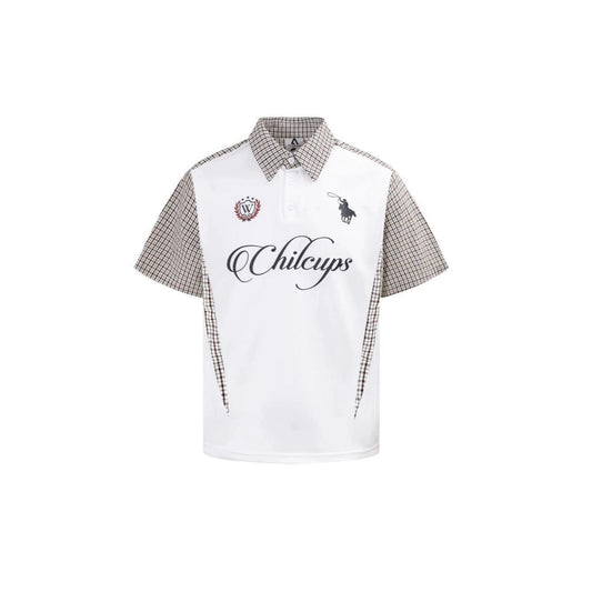 Premium Bespoke Contrast Polo Shirt | Plaid Spliced Performance Knit