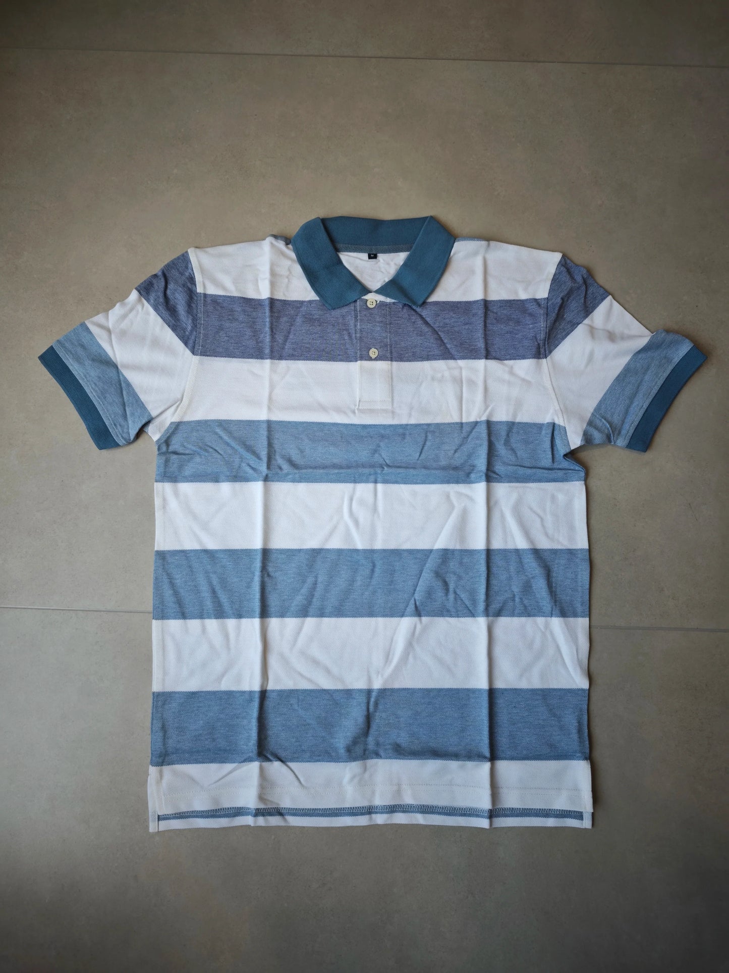 Long Sleeve Rugby Style Striped Polo Shirt - Heavyweight Cotton Wholesale