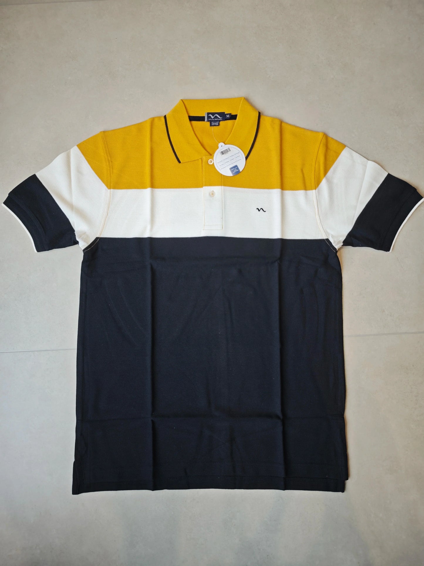 Long Sleeve Rugby Style Striped Polo Shirt - Heavyweight Cotton Wholesale