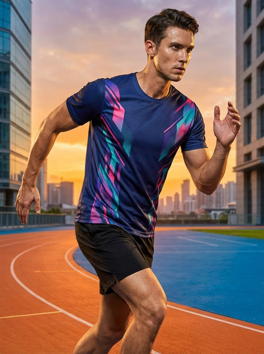 Abstract Sublimation Performance Training Tee - Moisture-Wicking Wholesale