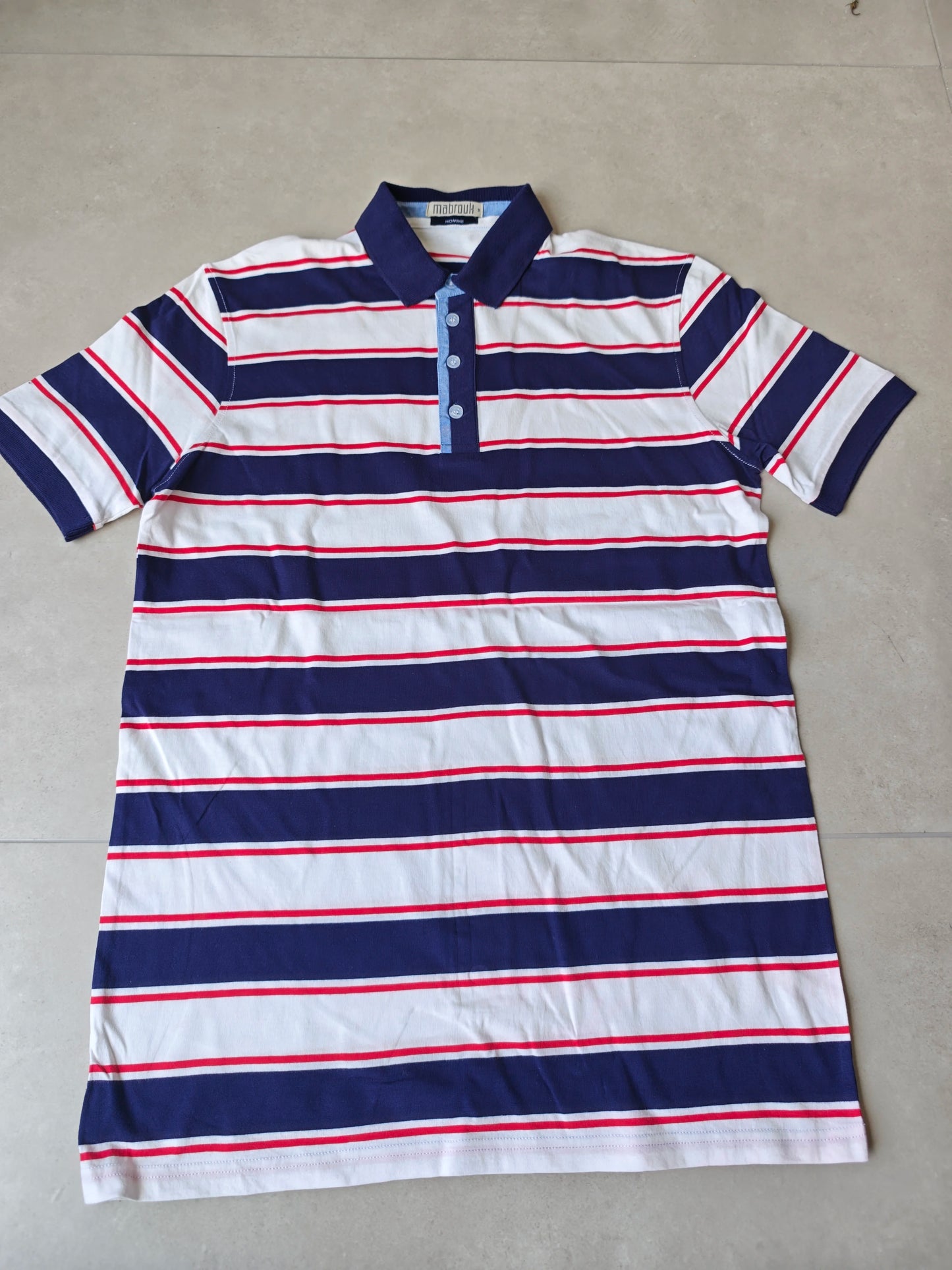 Classic Short Sleeve Feeder Stripe Polo Shirt - 100% Breathable Cotton Wholesale