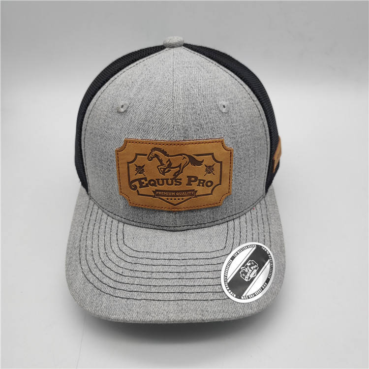 Premium Heritage Trucker Hat | Custom Leather Patch & Structured Crown