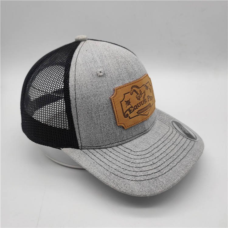 Premium Heritage Trucker Hat | Custom Leather Patch & Structured Crown